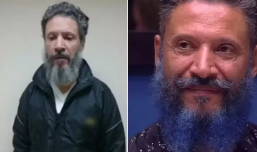 O ex-BBB Laércio quando foi preso pela Polícia do Paraná, em 2017; e quando participou do 'BBB 16' (Foto: Reprodução / Globo)