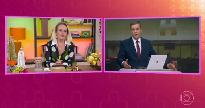 Ana Maria e Roberto Kovalick (Foto: Reprodução / Globo)

