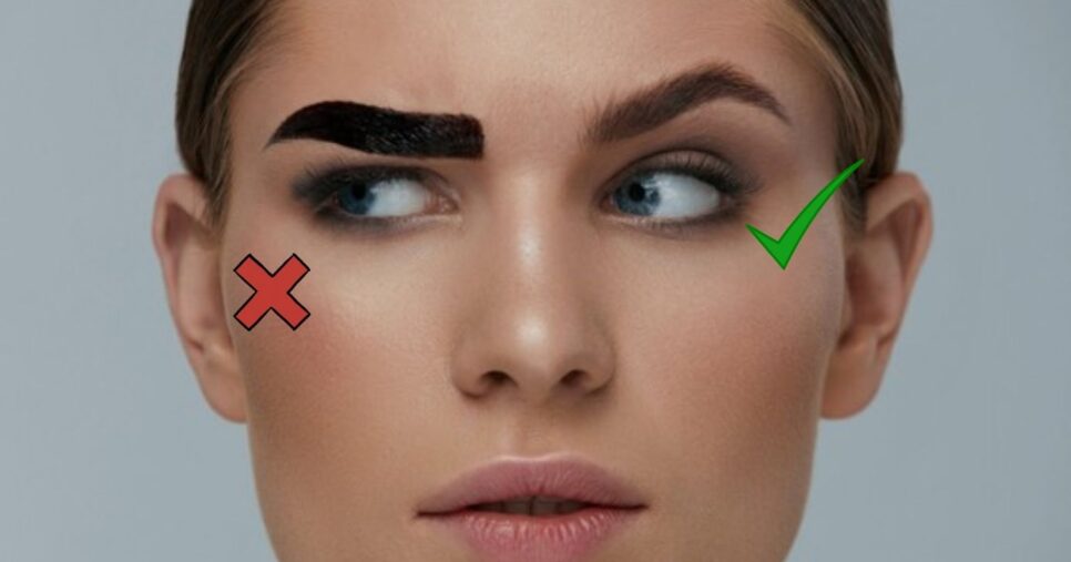 Sobrancelha com maquiagem exagerada (Foto Reprodução/Montagem/Lennita/Canva/Freepik)