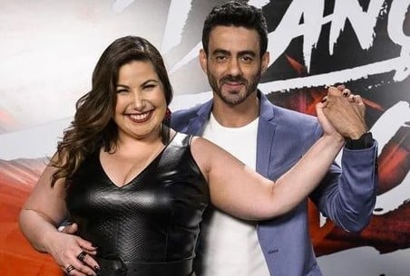 Mariana Xavier e seu professor no Dança dos Famosos (Foto: Reprodução / Globo)
