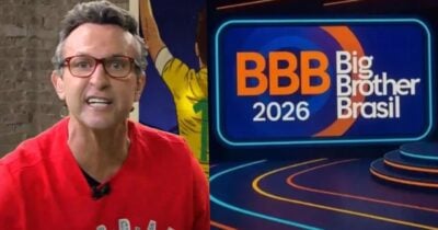 Neto e logo do BBB26 (Foto: Reprodução / Band / Globo)