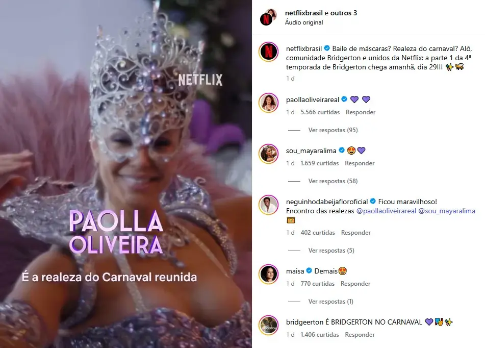 Paolla Oliveira em ação no streaming (Foto: Reprodução / Instagram Netflix) Paolla Oliveira em ação no streaming (Foto: Reprodução / Instagram Netflix)