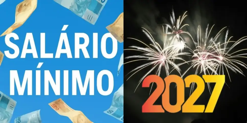 Projeção do salário mínimo para 2027 (Reprodução: Montagem TV Foco)