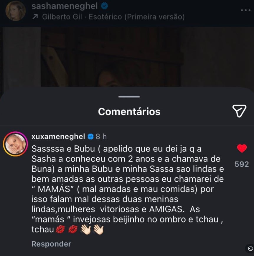 Comentário de Xuxa (Foto: Reprodução / Instagram)
