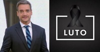 Tiago Scheuer e logo de luto (Foto: Reprodução / Globo / Canva)