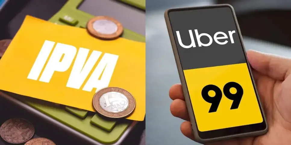 Lei estadual com isenção do IPVA para motoristas da Uber e 99 (Reprodução: Montagem TV Foco) Lei estadual com isenção do IPVA para motoristas da Uber e 99 (Reprodução: Montagem TV Foco)