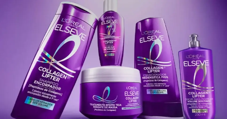 Linha Elseve Collagen Lifter (Foto Reprodução/L'Oréal) Linha Elseve Collagen Lifter (Foto Reprodução/L'Oréal)