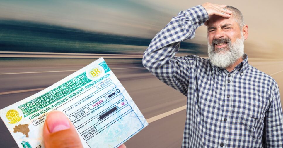 Ilustração CNH e idoso (Fotos: Canva)