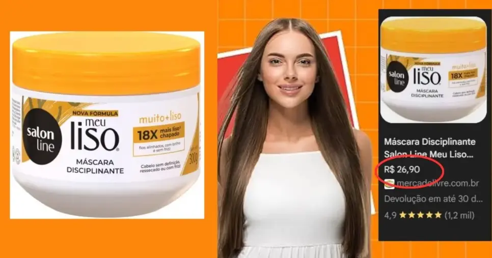 Meu Liso -Muito + Liso - Salon Line (Foto Reprodução/Montagem/TV Foco/ Amazon/ GMN)
