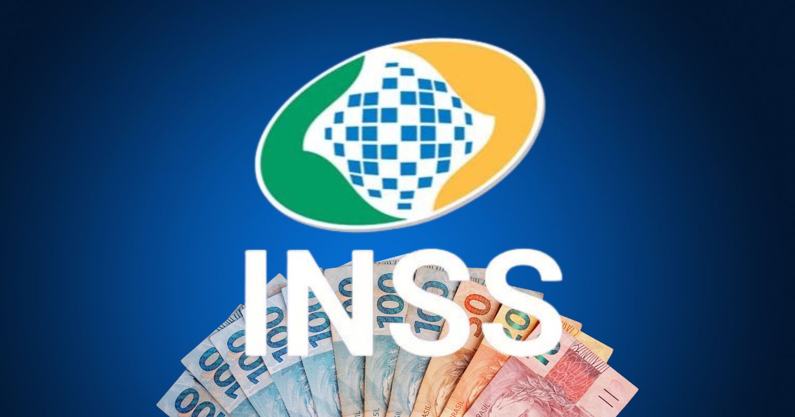 Notas de real e logo do INSS (Fotos: Reproduções / Canva / Internet)