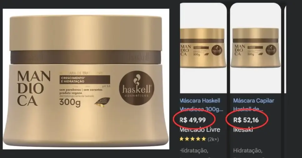 Haskell Mandioca (Foto Reprodução/Montagem/Lennita/Tv Foco/Canva/ML/Google Shopping)