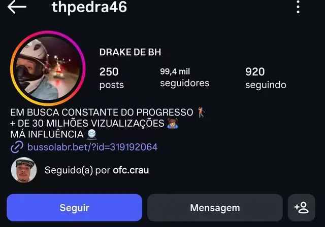 Perfil de Drake de BH (Foto: Reprodução / Instagram) 