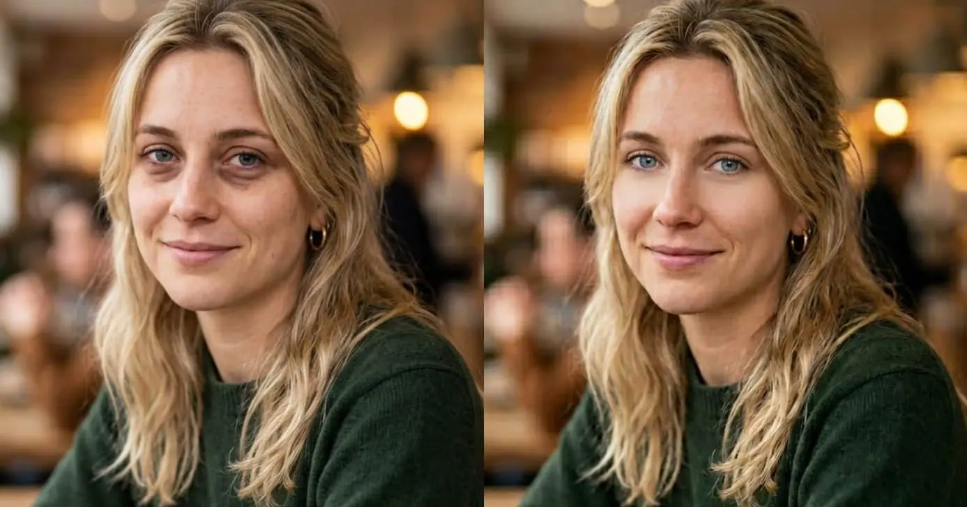 Ilustração antes e depois de olheiras (Foto: Montagem TV Foco / GMN)