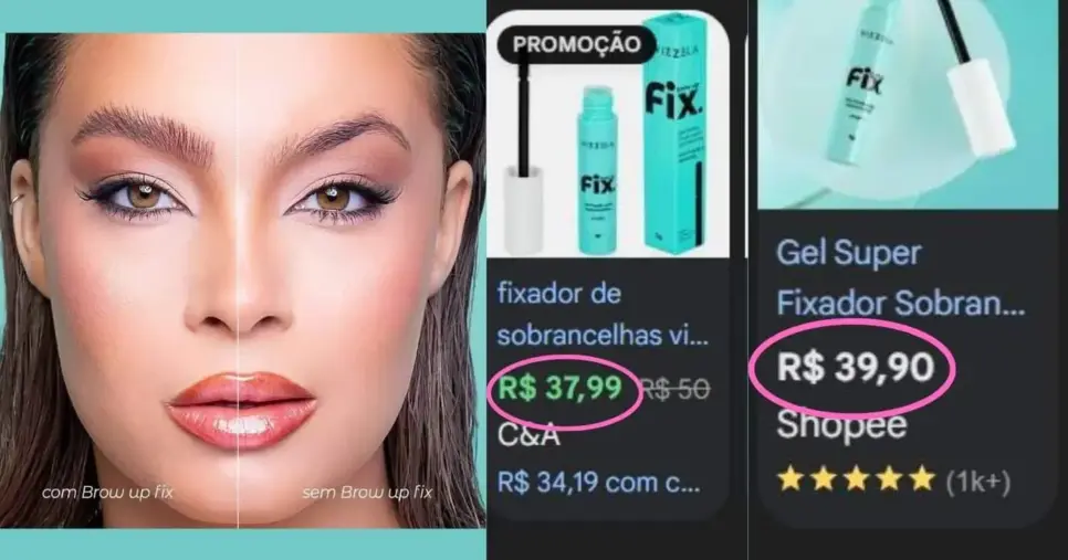 Gel Fixador Vizzela (Foto Reprodução/Montagem/Lennita/TV Foco/Google Shopping/Instagram) Gel Fixador Vizzela (Foto Reprodução/Montagem/Lennita/TV Foco/Google Shopping/Instagram)