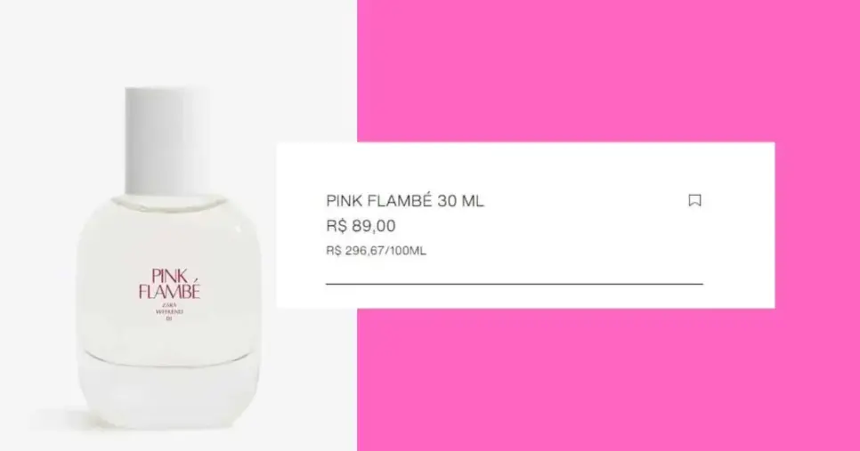 Zara Pink Flambé (Foto Reprodução/Montagem/Lennita/Canva/Zara) Zara Pink Flambé (Foto Reprodução/Montagem/Lennita/Canva/Zara)