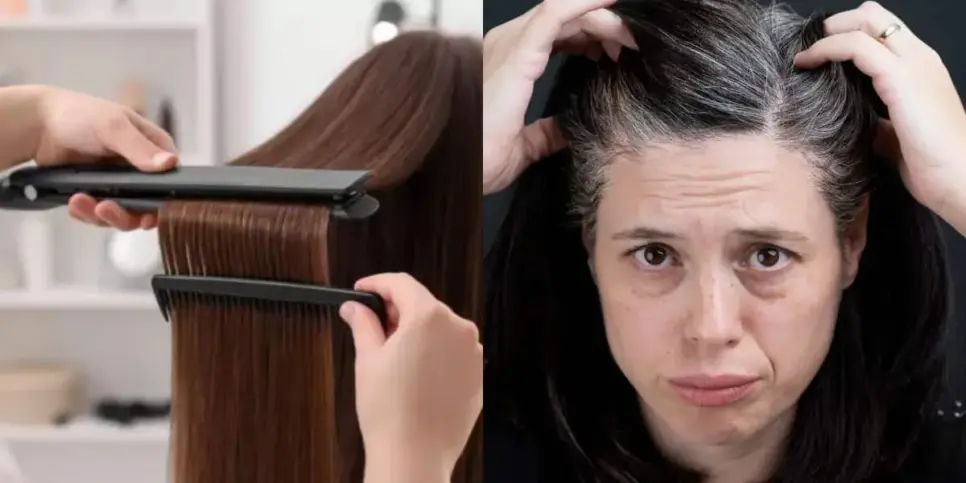 Estresse e a chapinha podem acelerar o cabelo branco (Reprodução: Montagem TV Foco) Estresse e a chapinha podem acelerar o cabelo branco (Reprodução: Montagem TV Foco)