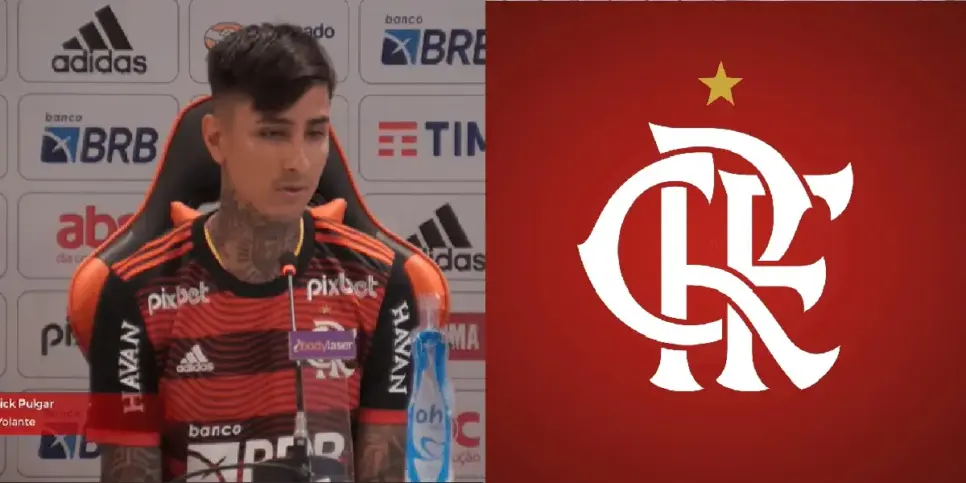 Erick Pulgar no Flamengo (Foto: Reprodução/YouTube/ FLA TV) Erick Pulgar no Flamengo (Foto: Reprodução/YouTube/ FLA TV)