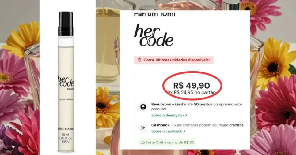 Her Code (10 ml) (Foto Reprodução/Montagem/Lennita/Boticário/TV Foco)