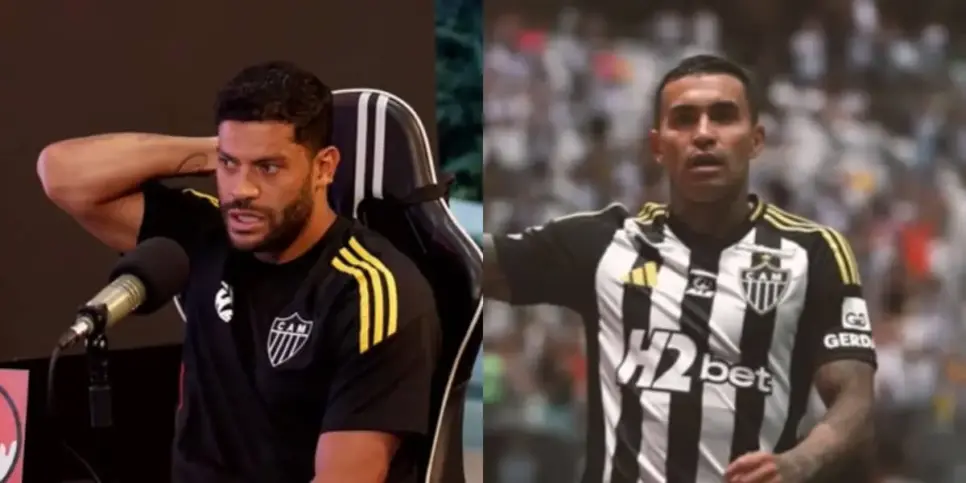 Hulk e Dudu titulares pelo Atlético-MG contra o São Paulo (Reprodução: Charla Podcast / Youtube) Hulk e Dudu titulares pelo Atlético-MG contra o São Paulo (Reprodução: Charla Podcast / Youtube)