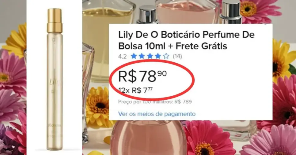 Lily Eau de Parfum (10 ml) (Foto Reprodução/Montagem/Lennita/ML/TV Foco)