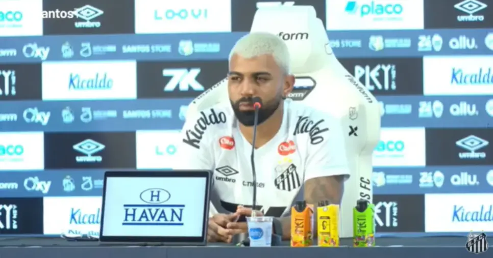Gabigol no Peixão (Foto: Santos/TV)