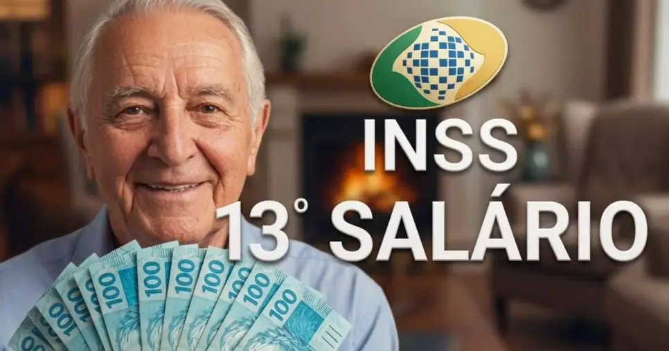 Ilustração idoso e 13º do INSS (Foto: Montagem TV Foco / GMN)