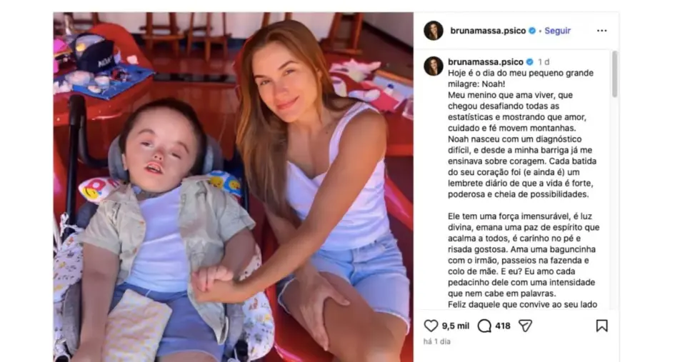 Noah e Bruna Massa (Foto: Reprodução / Instagram) Noah e Bruna Massa (Foto: Reprodução / Instagram)