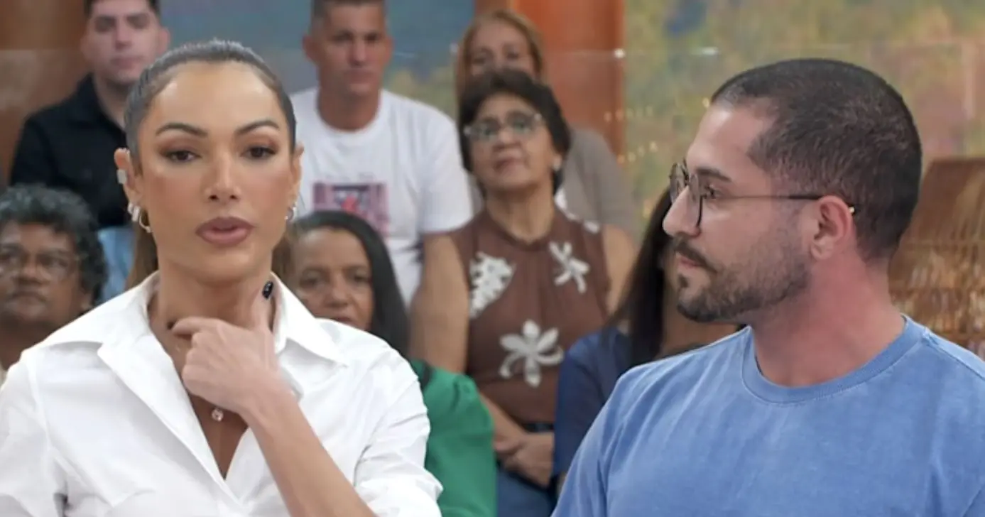 Patrícia Poeta e Vinícios no Encontro (Foto: Reprodução / Globo)
