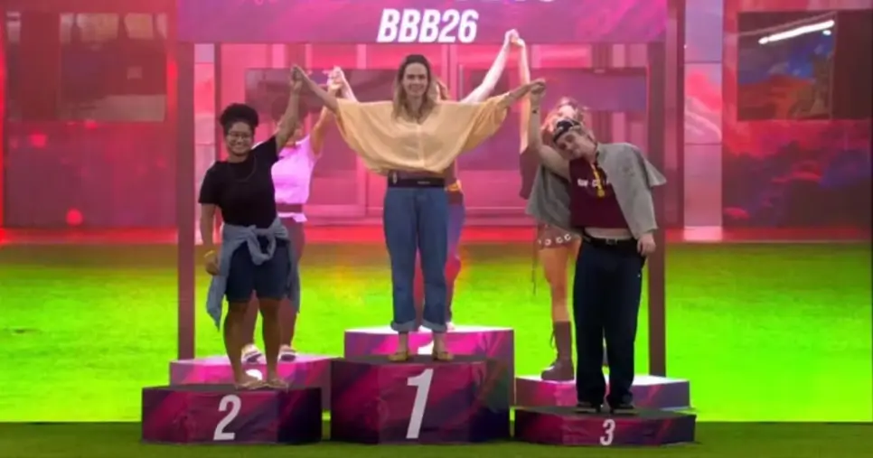 Pódio de Ana Paula Renault no BBB26 (Foto: Reprodução /Globo)