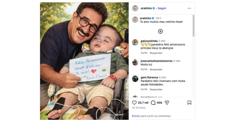 Ratinho e Noah (Foto: Reprodução / Instagram) Ratinho e Noah (Foto: Reprodução / Instagram)