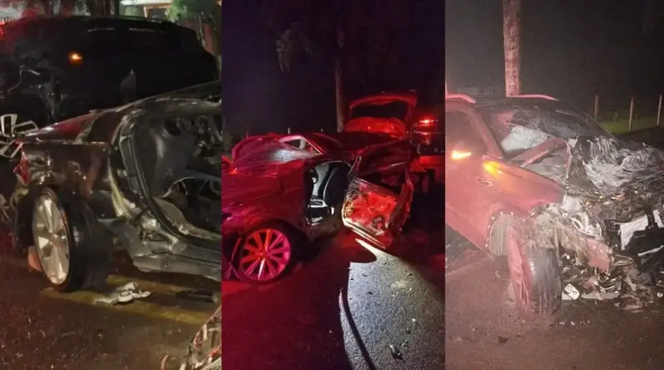 Acidente entre veículos deixa cinco mortos em SC (Foto: Reprodução / Globo) 