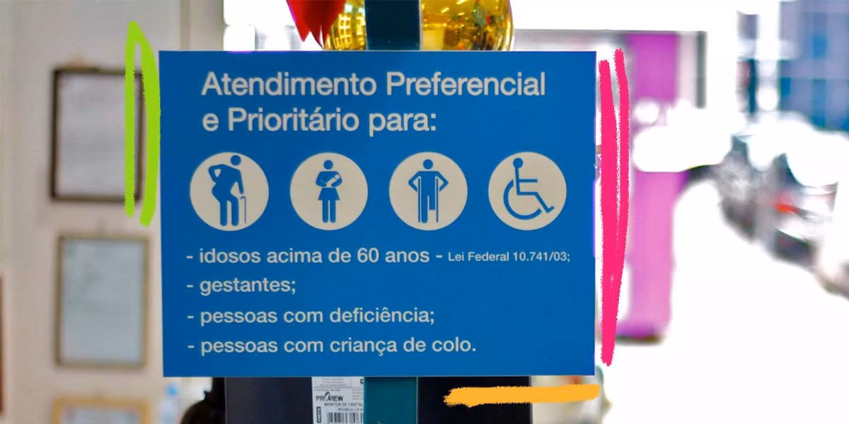 Fila preferencial aos idosos garantida em lei (Reprodução: Divulgação) Fila preferencial aos idosos garantida em lei (Reprodução: Divulgação)
