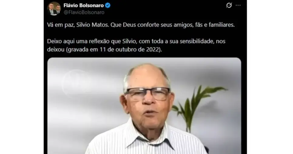 Ilustração Flávio Bolsonaro comunica morte devastadora em post