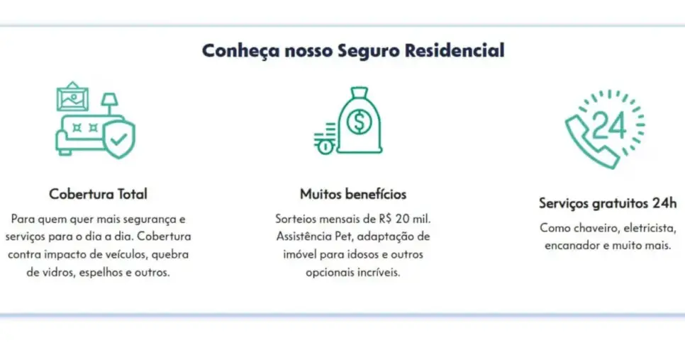 Caixa disponibiliza para seus clientes o Seguro Residencial (Reprodução: Divulgação) Caixa disponibiliza para seus clientes o Seguro Residencial (Reprodução: Divulgação)