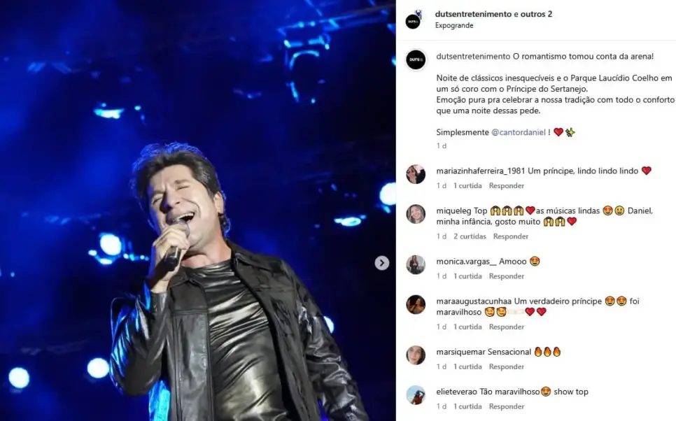 Show de Daniel teve tragédia (Foto: Reprodução / Instagram Dut’s Entretenimento) 