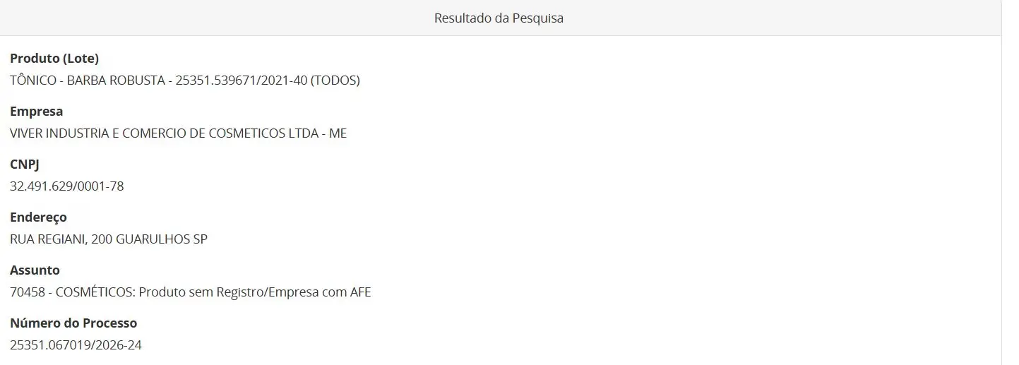 Medida da ANVISA contra tônico parte 1 (Foto Reprodução/ANVISA)