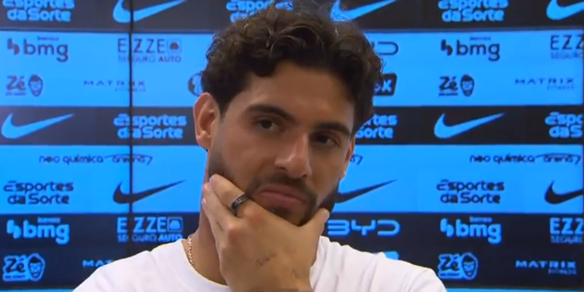Yuri Alberto na zona mista (Foto: Reprodução/ Globo Esporte)