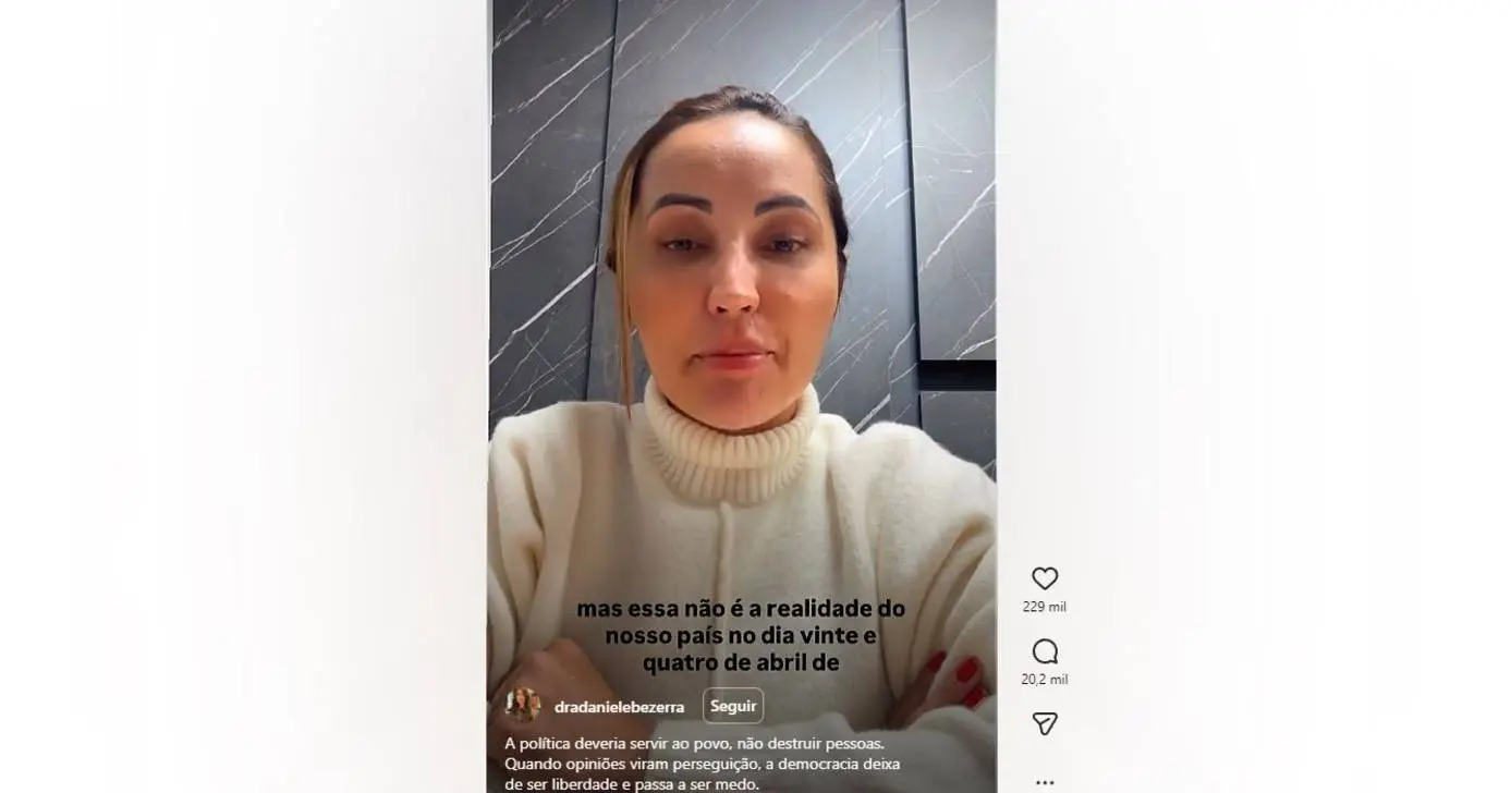 Irmã de Deolane sugere prisão da influenciadora a apoio a Lula
