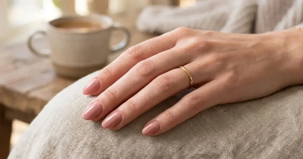 Unhas com nude rosado (Foto: Montagem TV Foco / GMN)