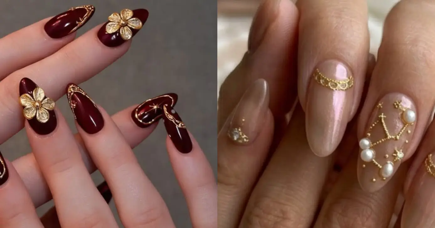 Unhas com joias (Foto; Reprodução)