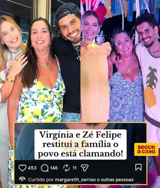 Margareth aprova volta da filha com Zé Felipe (Foto: Reprodução / Instagram) Margareth aprova volta da filha com Zé Felipe (Foto: Reprodução / Instagram)