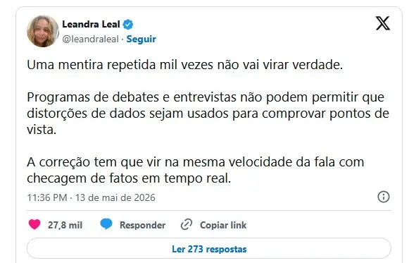 Atriz da Globo rebate colega de profissão (Foto: Reprodução / X) 