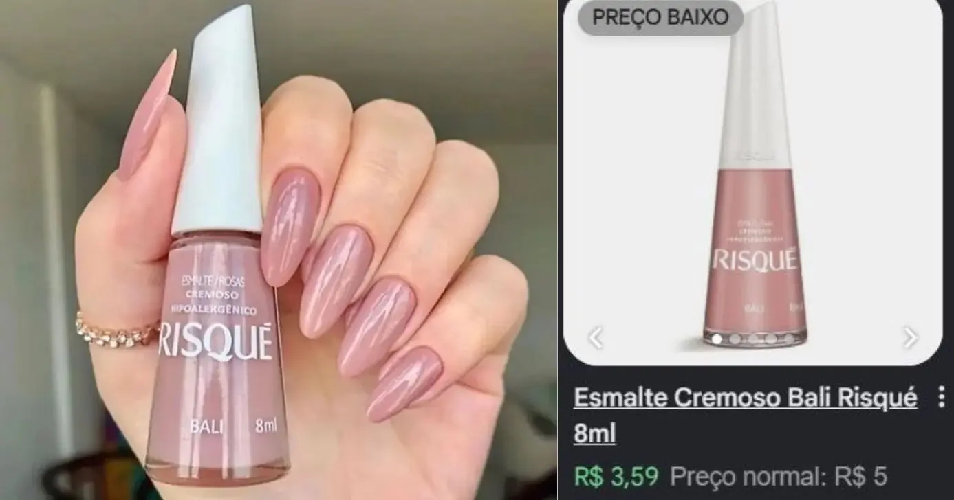 Risqué "Bali" (Foto Reprodução/Montagem/Lennita/TV Foco/Canva/Google Shopping/Instagram) Risqué "Bali" (Foto Reprodução/Montagem/Lennita/TV Foco/Canva/Google Shopping/Instagram)
