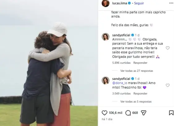 Sandy respondeu Lucas e mandou recado para ex-sogra (Foto: Reprodução / Instagram) 
