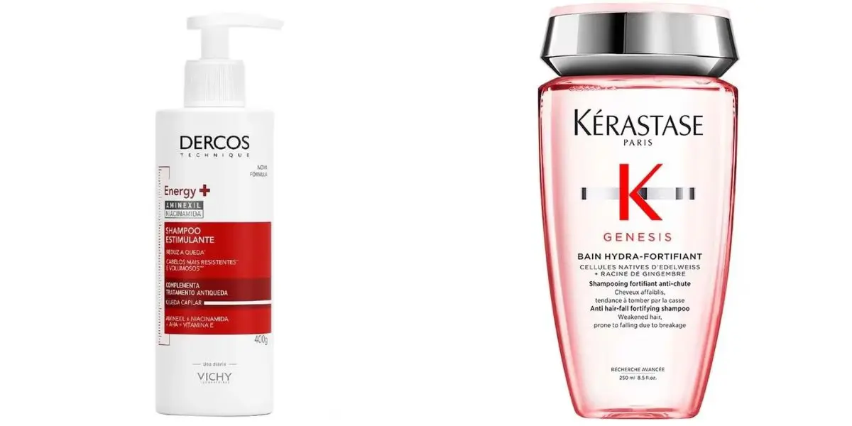 Shampoo Estimulante Energy+ e Shampoo Genesis Bain-Nutri Fortifiant (Reprodução: Divulgação) Shampoo Estimulante Energy+ e Shampoo Genesis Bain-Nutri Fortifiant (Reprodução: Divulgação)