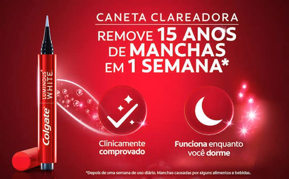 Caneta Clareadora Dental Colgate Luminous White (Foto Reprodução) Caneta Clareadora Dental Colgate Luminous White (Foto Reprodução)