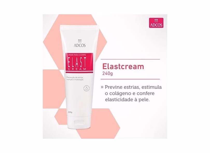 Creme para estrias Elastcream da Adcos (Foto Reprodução) Creme para estrias Elastcream da Adcos (Foto Reprodução)