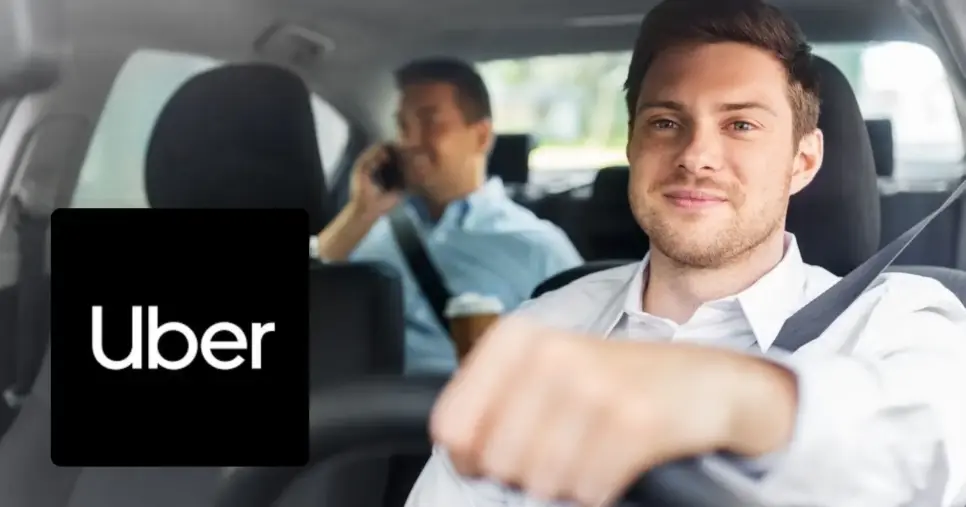 Ilustração motorista de aplicativo e logo Uber (Foto: Montagem TV Foco / Canva / Internet)