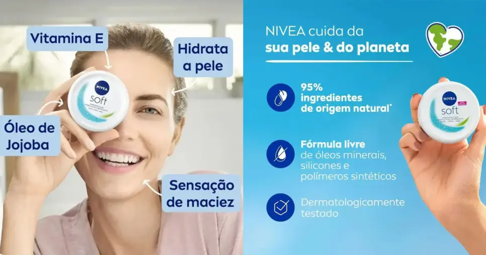 NIVEA Soft - Creme Hidratante (Foto: Reprodução/Montagem/Tv Foco/Google Shoppping) NIVEA Soft - Creme Hidratante (Foto: Reprodução/Montagem/Tv Foco/Google Shoppping)