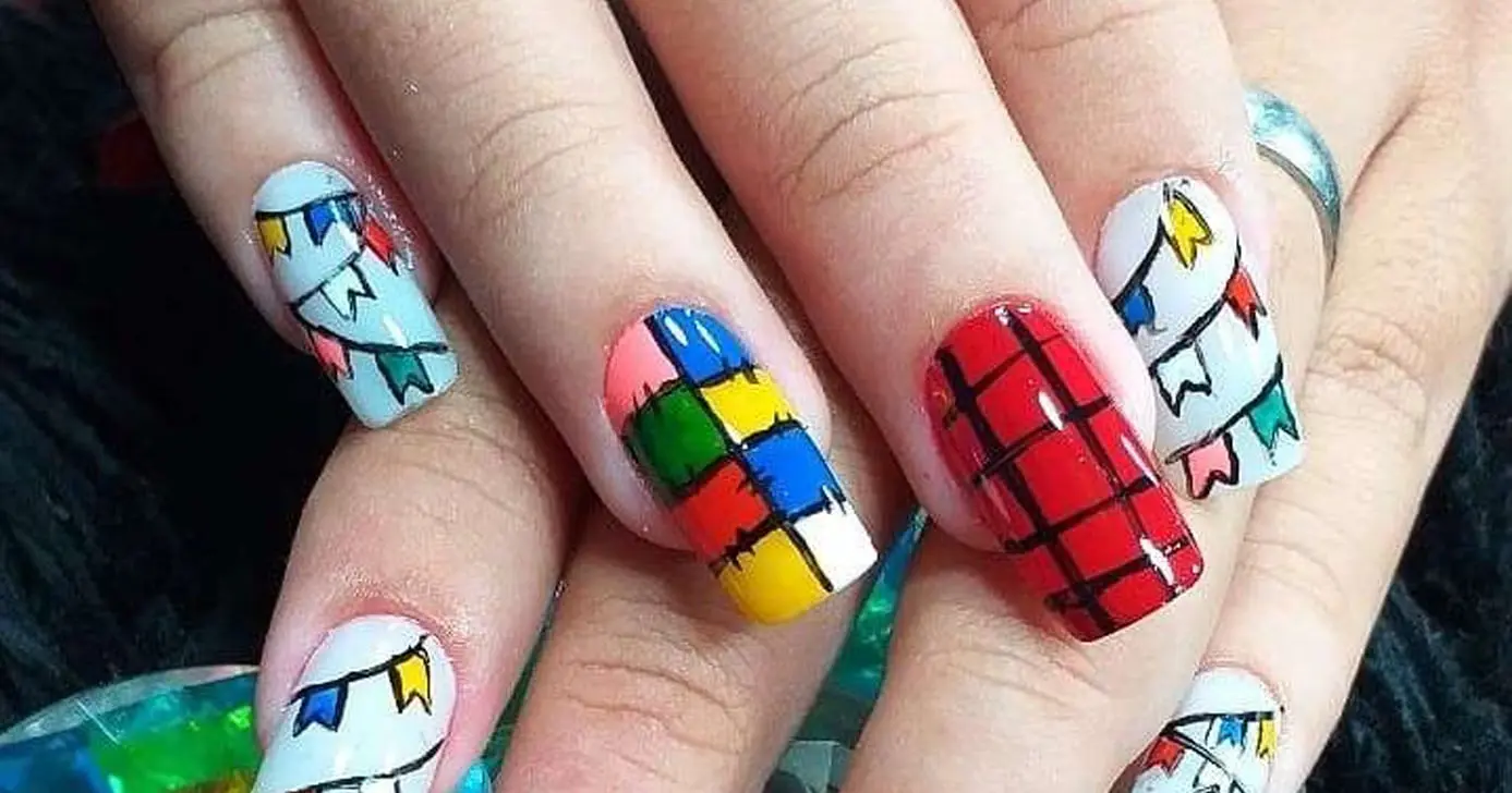 Unhas para usar na Festa Junina (Foto: Reprodução) Unhas para usar na Festa Junina (Foto: Reprodução)